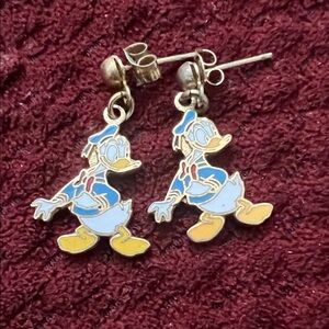Disney Donald Duck Dangling Earrings - Blue and Yellow